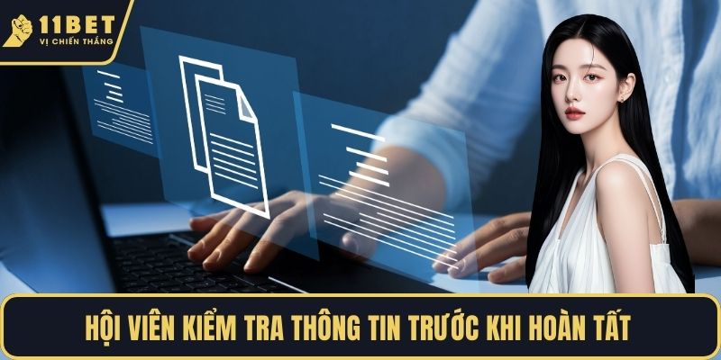 Hội viên kiểm tra thông tin trước khi hoàn tất